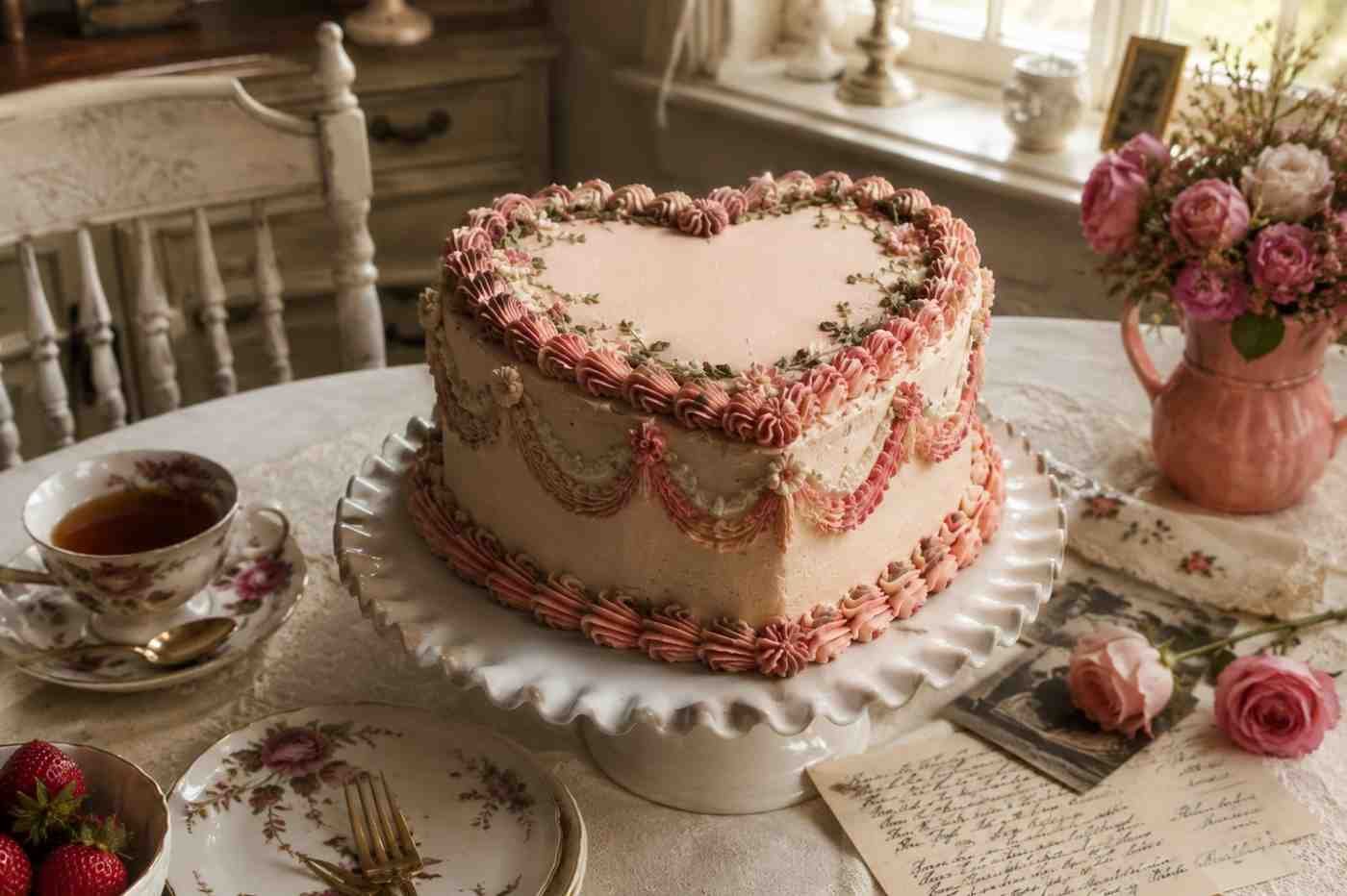 Vintage Heart Cake Ideas That Feel Classic, Romantic, and Completely Timeless
